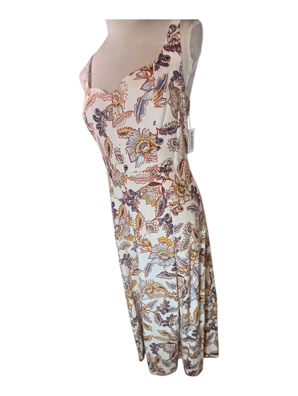 NWT Linen Blend Midi Sleeveless Summer Dress Sz Large - Picture 3 of 12